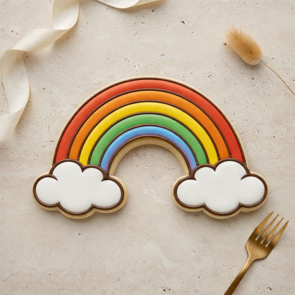 Rainbow Arch Cookie Cutter with Clouds for Fondant &amp; Sugar Cookies