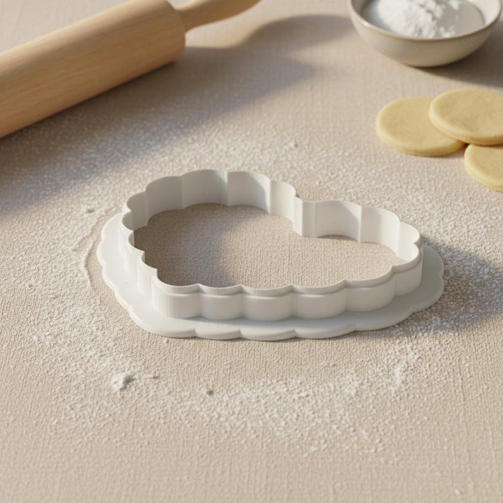 Scalloped Heart Cookie Cutter, 3D Printed PLA+