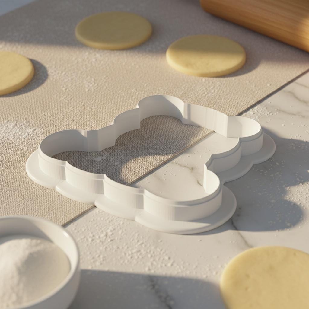 Polar Bear Cookie Cutter, Arctic Animal, 3D Printed for Fondant &amp; Sugar Cookies