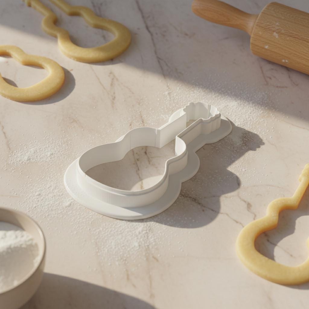 Acoustic Guitar Cookie Cutter, 3D Printed for Fondant &amp; Cookie Dough