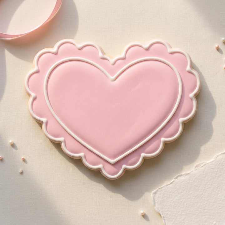 Scalloped Heart Cookie Cutter, 3D Printed PLA+