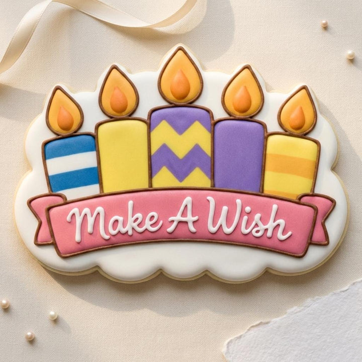Birthday Candles Cookie Cutter with Banner, 3D Printed