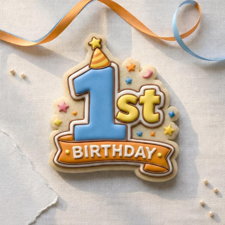 1st Birthday Cookie Cutter, Number One Plaque, 3D Printed