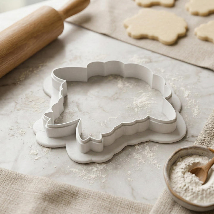 Lamb Face Cookie Cutter with Bow, 3D Printed for Cookies &amp; Fondant
