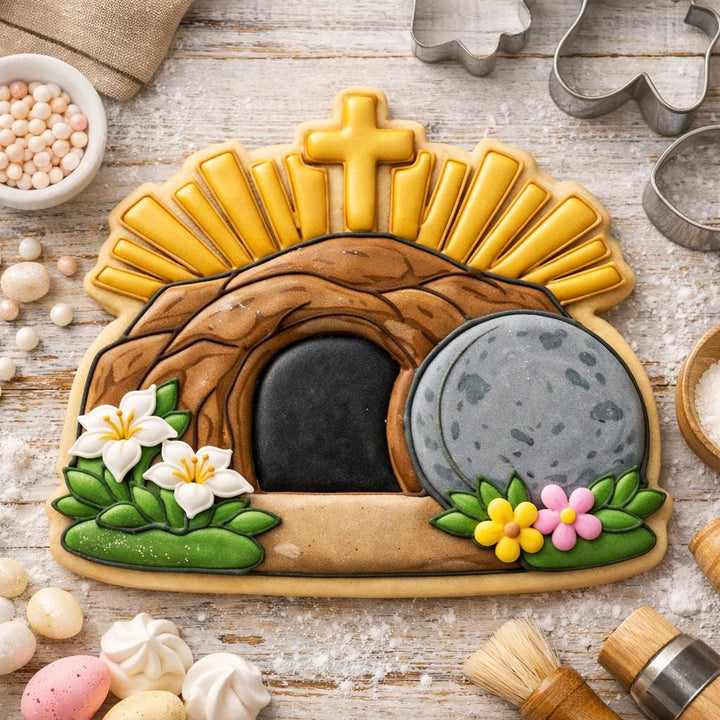 Empty Tomb Cookie Cutter, Christian Easter Resurrection Scene