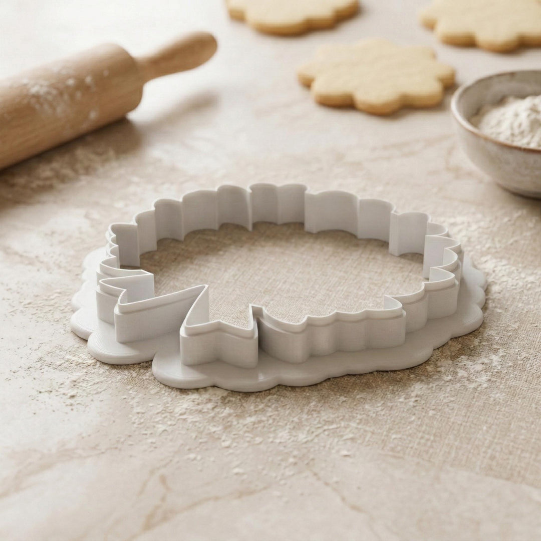 Floral Heart Wreath Cookie Cutter, 3D Printed