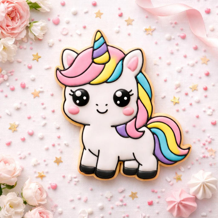 Rainbow Unicorn Cookie Cutter, 3D Printed Fondant Cutter