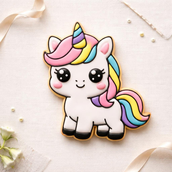 Rainbow Unicorn Cookie Cutter, 3D Printed Fondant Cutter