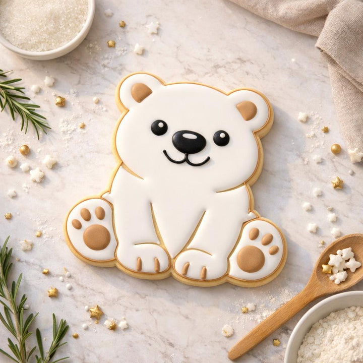 Polar Bear Cookie Cutter, Arctic Animal, 3D Printed for Fondant &amp; Sugar Cookies