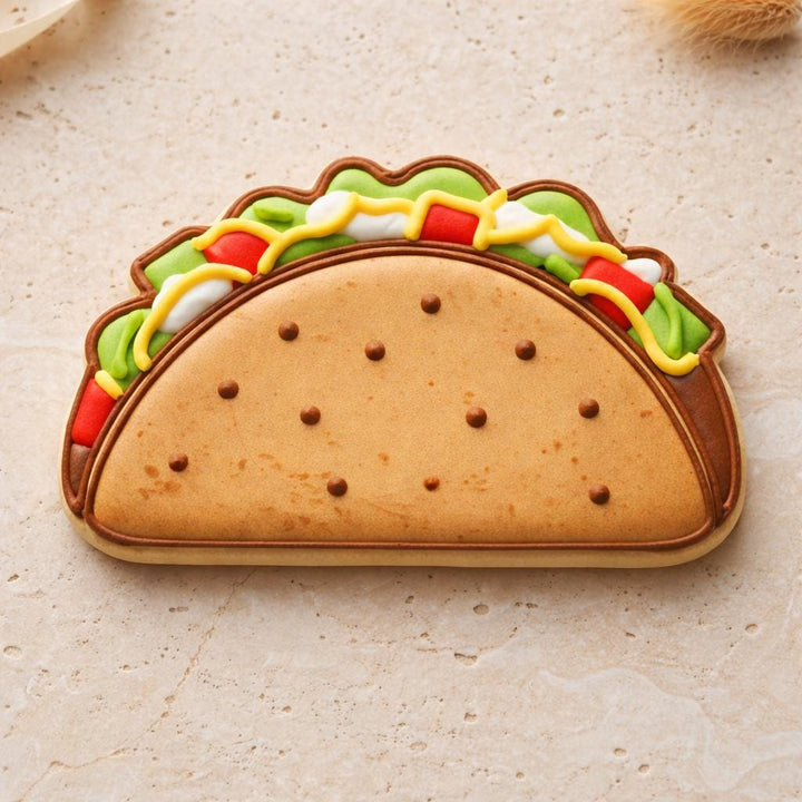 Taco Cookie Cutter, 3D Printed, for Fondant and Sugar Cookies