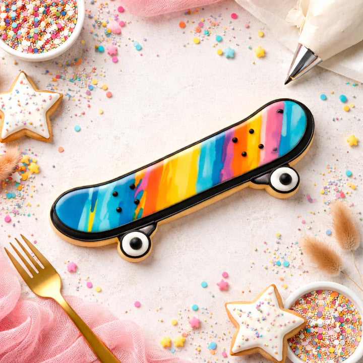 Skateboard Cookie Cutter, 3D Printed for Sugar Cookies &amp; Fondant