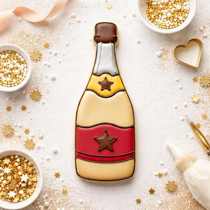 Champagne Bottle Cookie Cutter, 3D Printed for Fondant &amp; Sugar Cookies