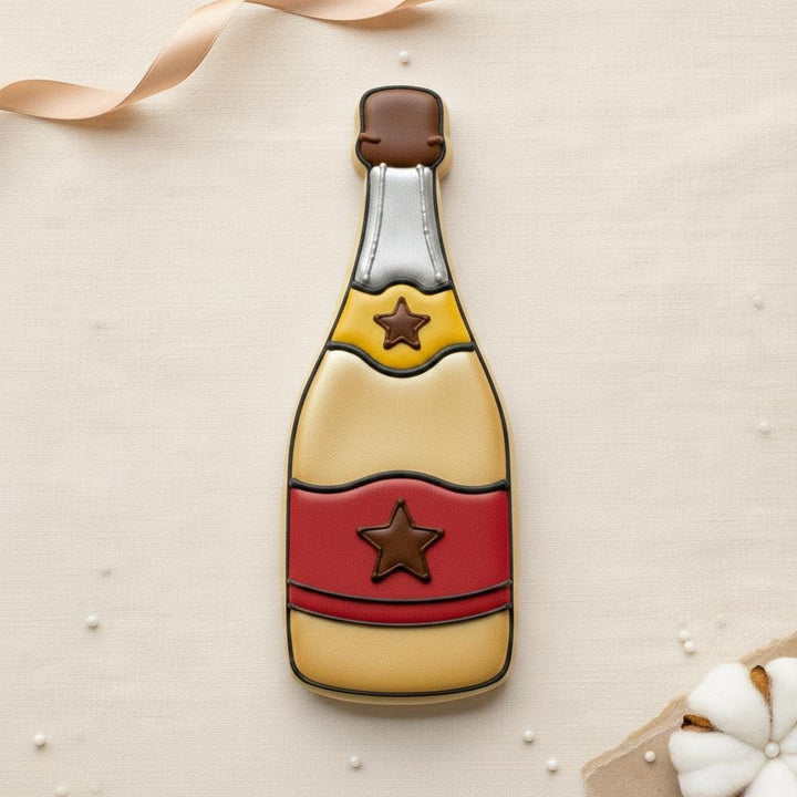 Champagne Bottle Cookie Cutter, 3D Printed for Fondant &amp; Sugar Cookies