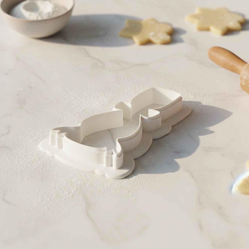 Champagne Flute with Bow Cookie Cutter, 3D Printed