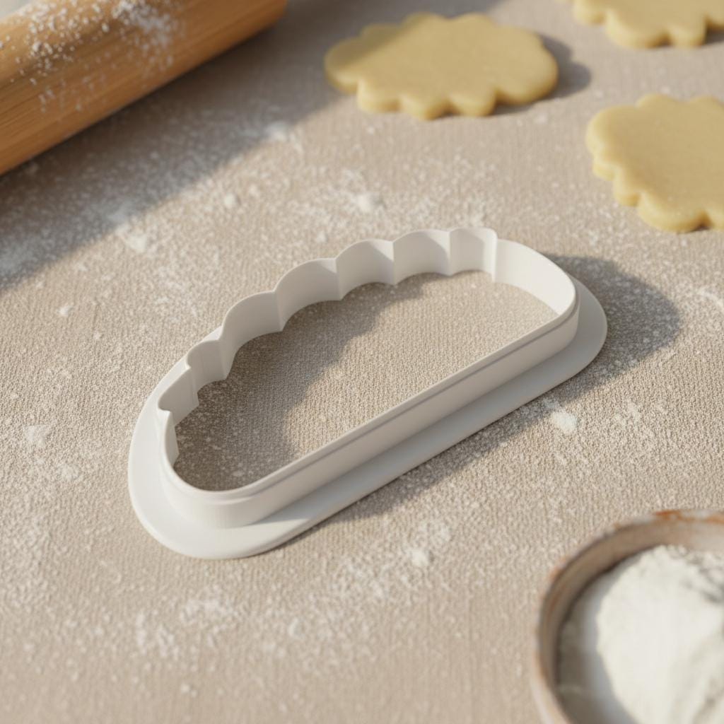 Taco Cookie Cutter, 3D Printed, for Fondant and Sugar Cookies