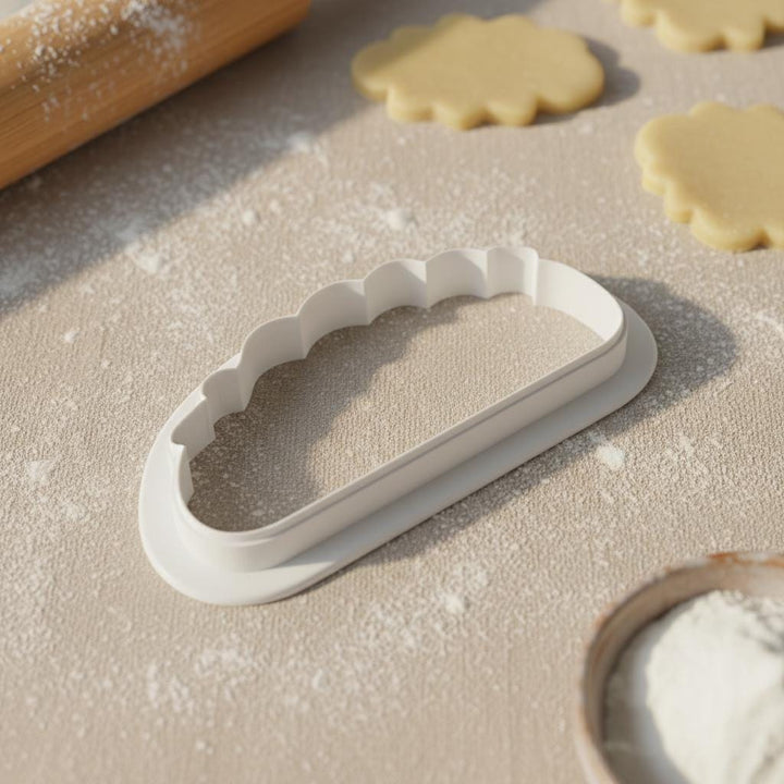 Taco Cookie Cutter, 3D Printed, for Fondant and Sugar Cookies