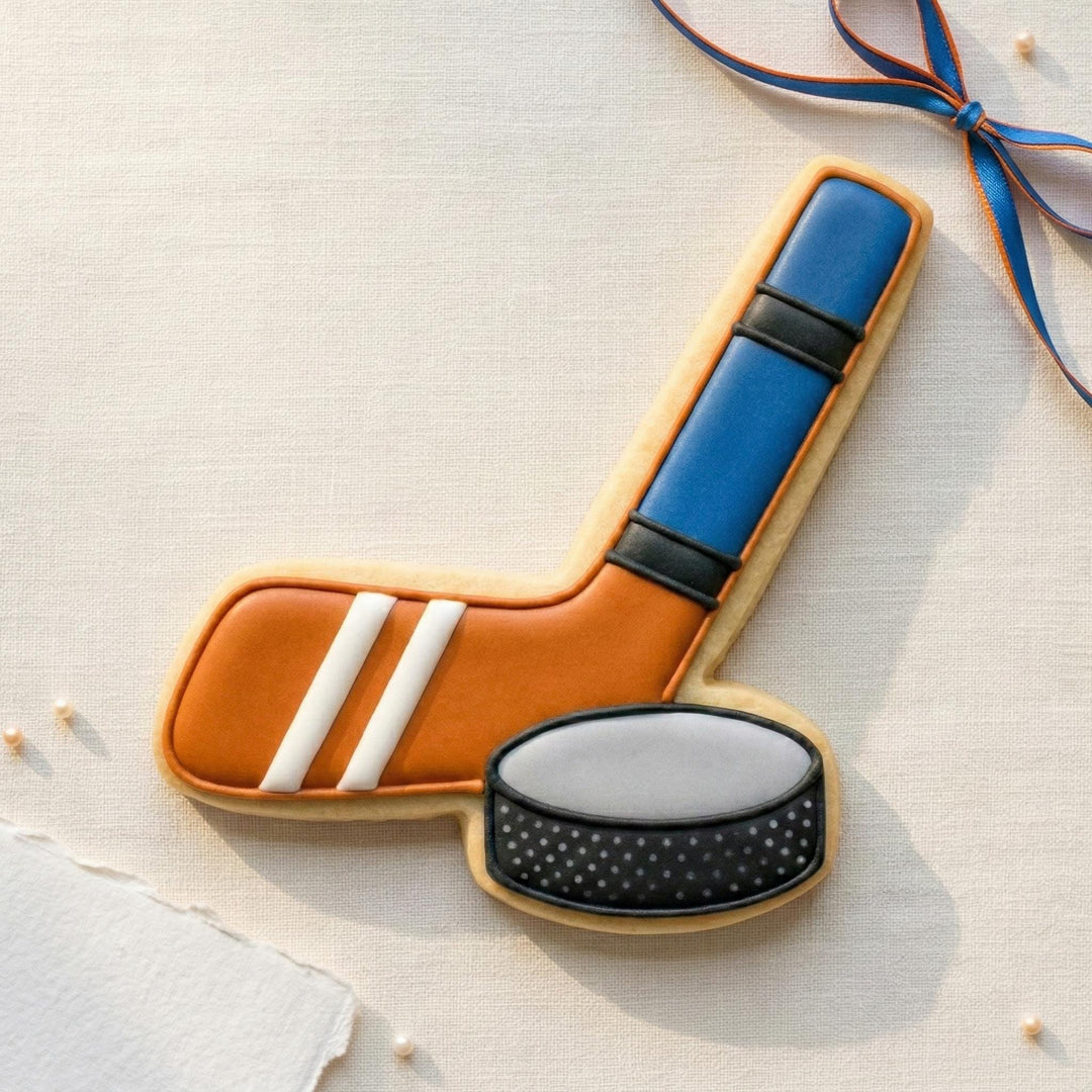 Hockey Stick &amp; Puck Cookie Cutter, 3D Printed Fondant Cutter