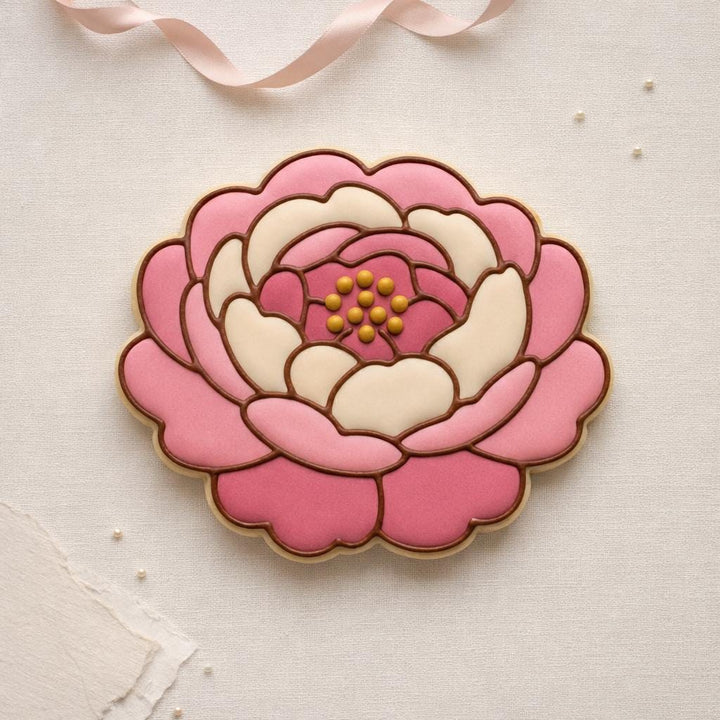 Peony Flower Cookie Cutter, 3D Printed for Sugar Cookies &amp; Fondant