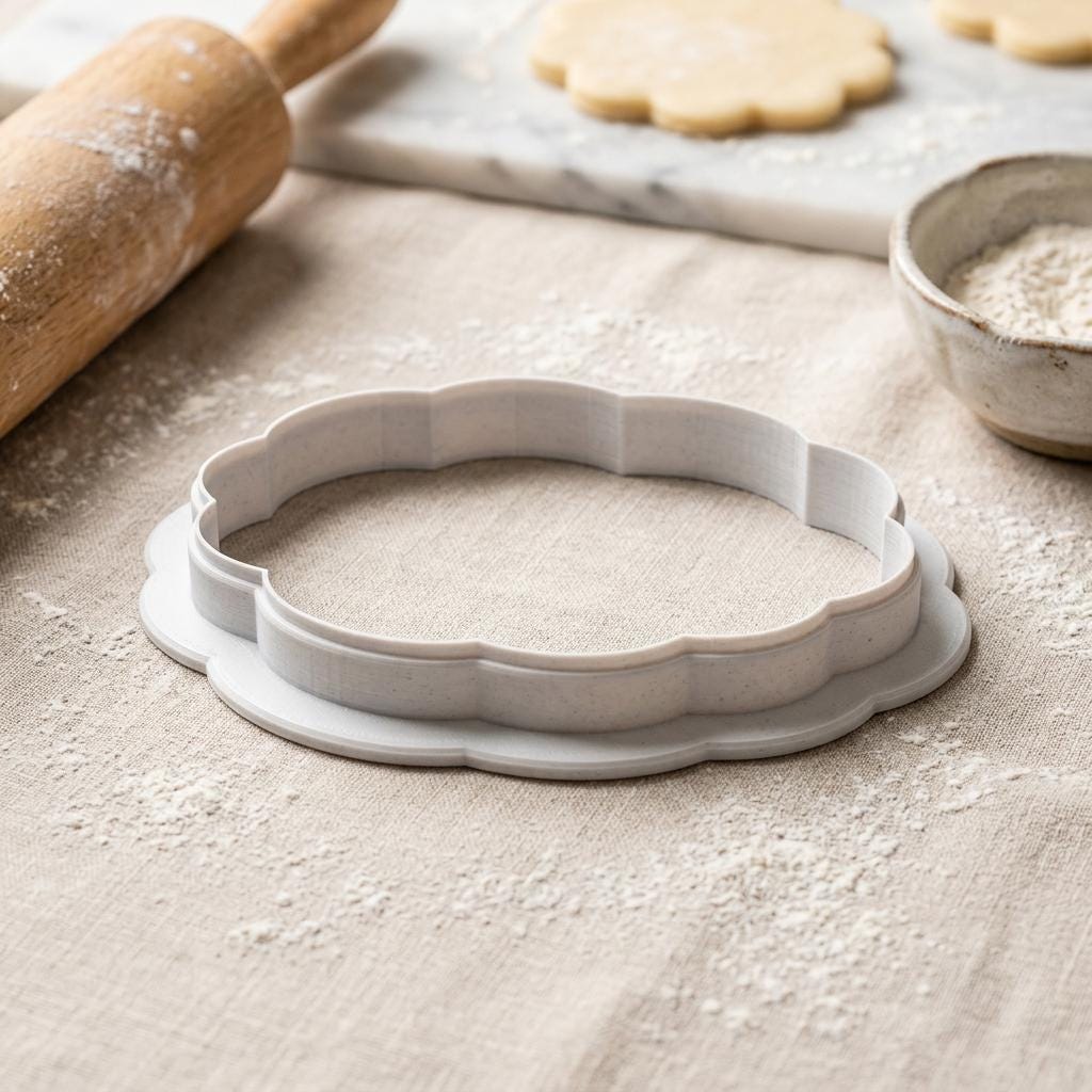 Ranunculus Flower Cookie Cutter, Floral Plaque, 3D Printed