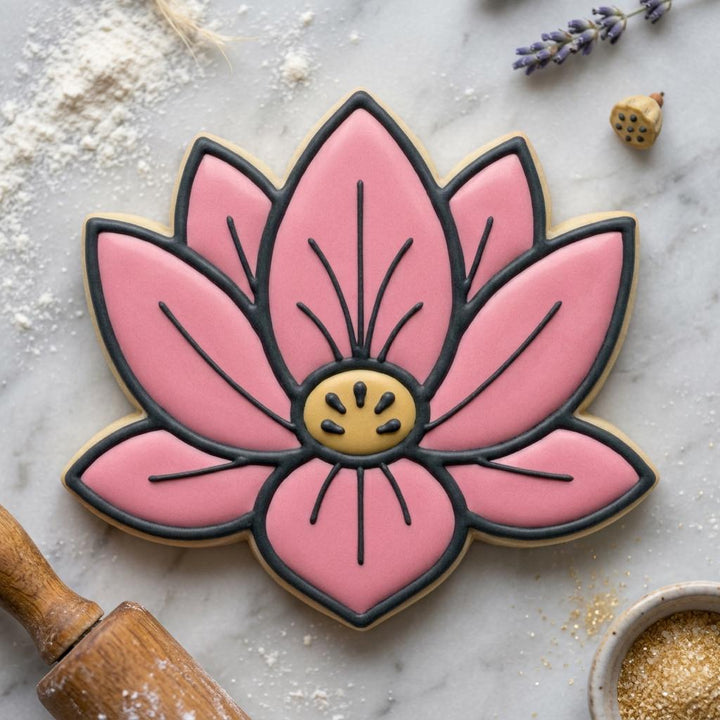 Lotus Flower Cookie Cutter, 3D Printed for Sugar Cookies &amp; Fondant