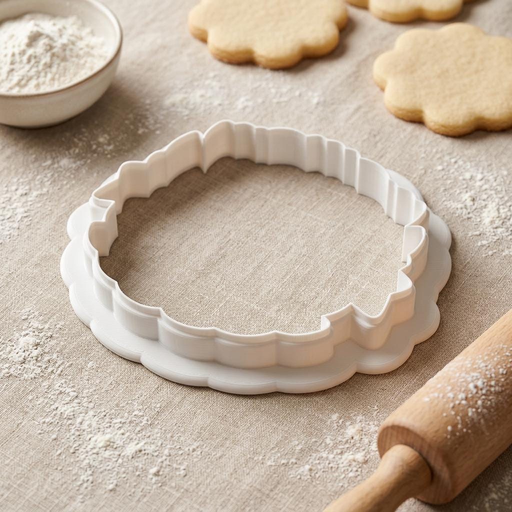 Tulip Wreath Plaque Cookie Cutter with Banner