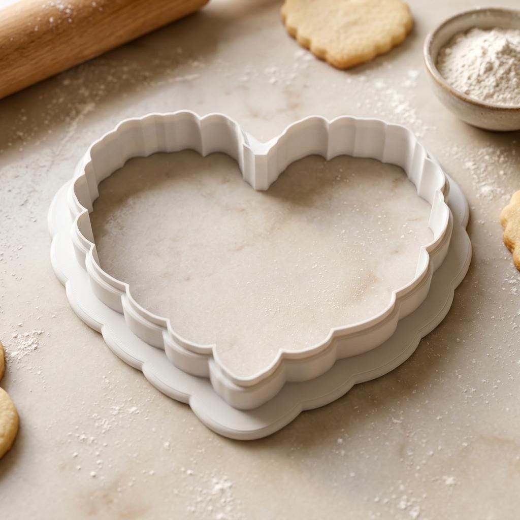 Daffodil Floral Heart Cookie Cutter, Spring Flower Design, 3D Printed