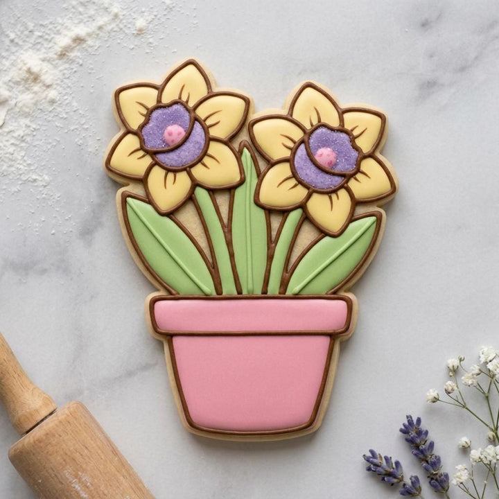 Daffodil Flower Pot Cookie Cutter, 3D Printed