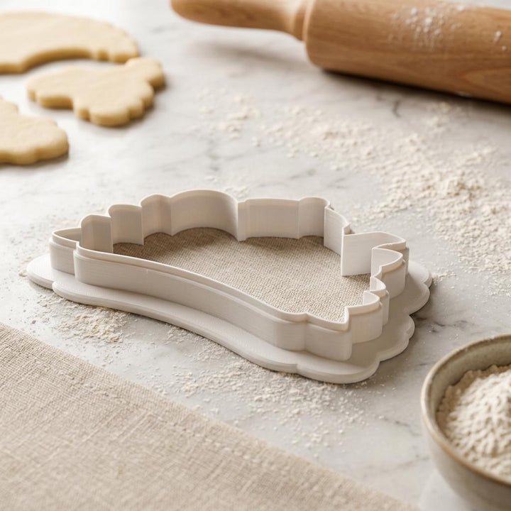 Floral Teapot Cookie Cutter, Ribbon Plaque for Tea Party Cookies