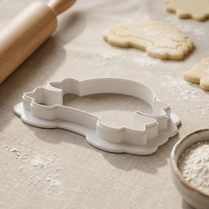 Strawberry Basket Cookie Cutter with Ribbon Banner, 3D Printed