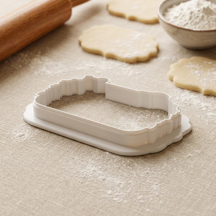 Recipe Card Cookie Cutter with Daisies, 3D Printed