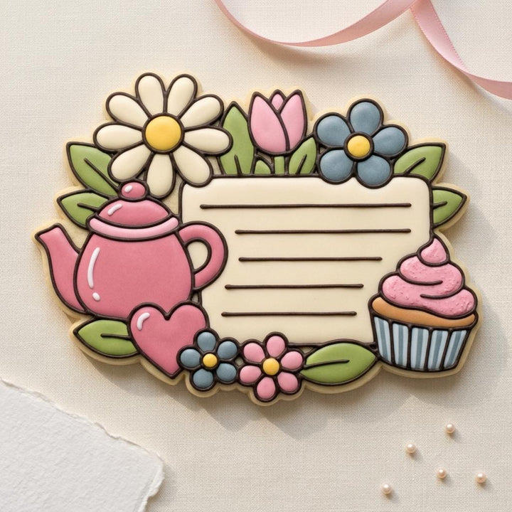 Recipe Card Bouquet Fill Cookie Cutter, 3D Printed Garden Party