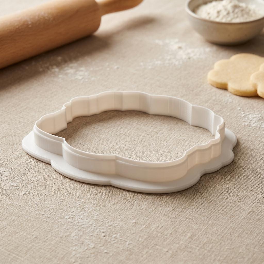 Recipe Card Plaque Cookie Cutter - 3D Printed Floral Design