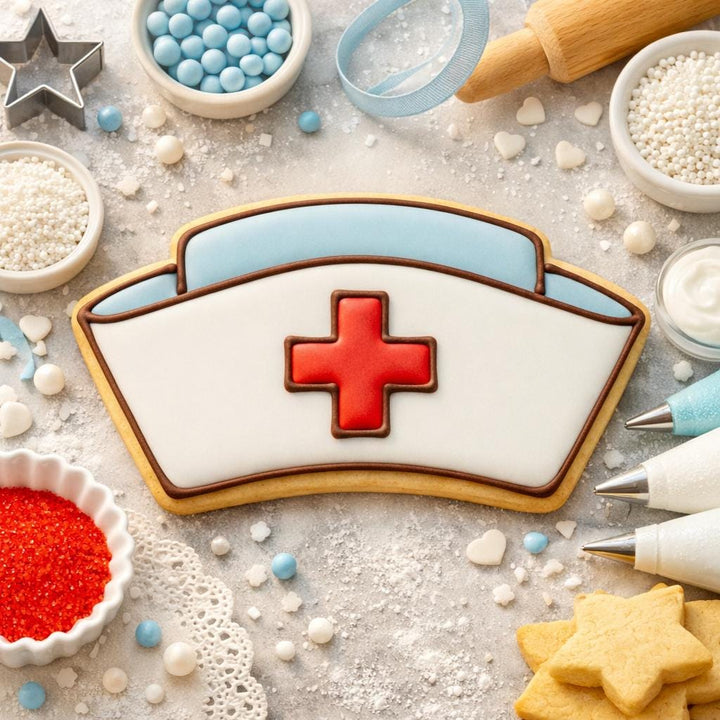 Nurse Hat Cookie Cutter, 3D Printed Fondant Cutter