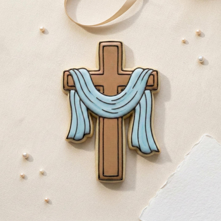 Draped Cross Cookie Cutter, 3D Printed Religious Baking Tool