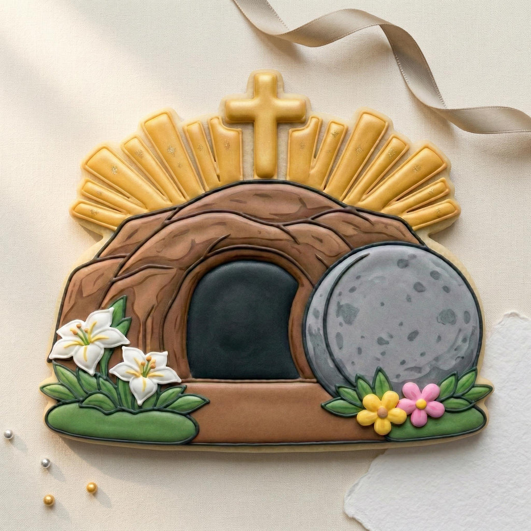Empty Tomb Cookie Cutter, Christian Easter Resurrection Scene