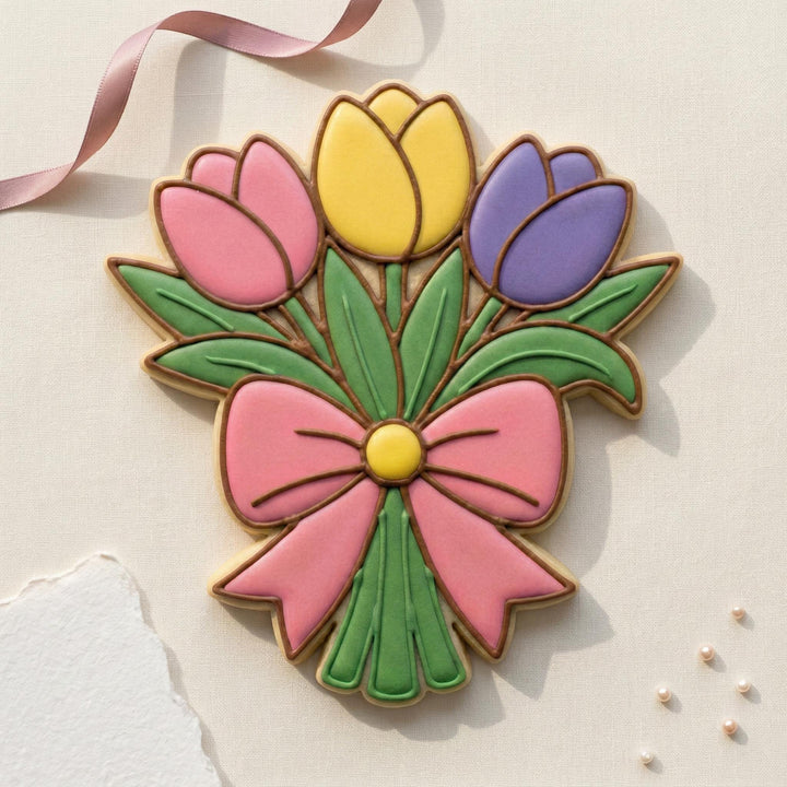 Tulip Bouquet Cookie Cutter, 3D Printed Spring Flower Design