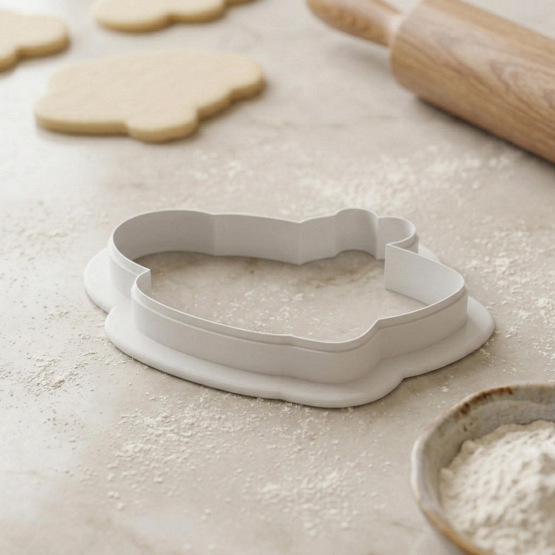 Teacup Cookie Cutter with Heart Tag, 3D Printed for Cookies and Fondant