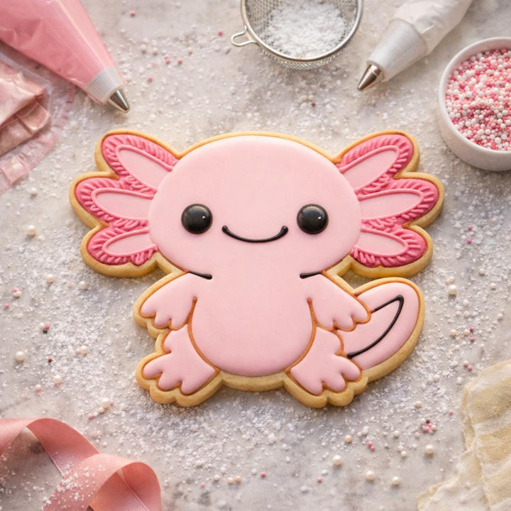 Axolotl Cookie Cutter for Sugar Cookies &amp; Fondant, 3D Printed Baking Tool