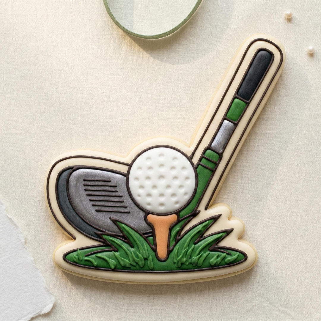 Golf Club and Ball Cookie Cutter, Golf Ball on Tee, 3D Printed