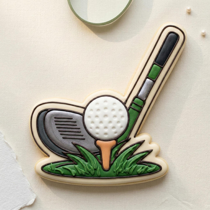 Golf Club and Ball Cookie Cutter, Golf Ball on Tee, 3D Printed