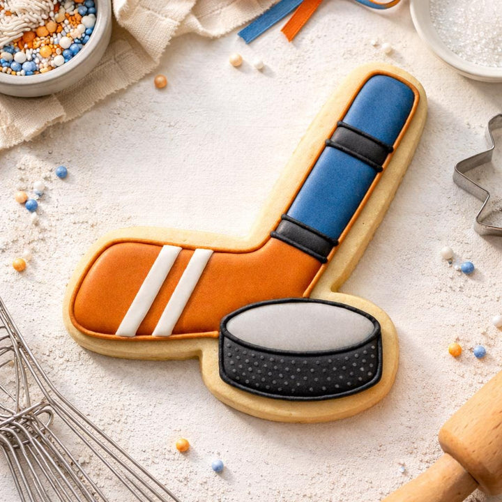 Hockey Stick &amp; Puck Cookie Cutter, 3D Printed Fondant Cutter