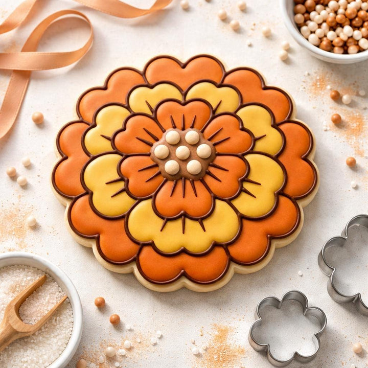 Marigold Flower Cookie Cutter: 3D Printed for Sugar Cookies &amp; Fondant