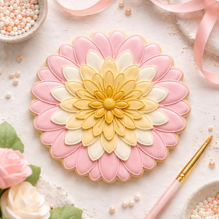 Chrysanthemum Flower Cookie Cutter, 3D Printed for Cookies &amp; Fondant