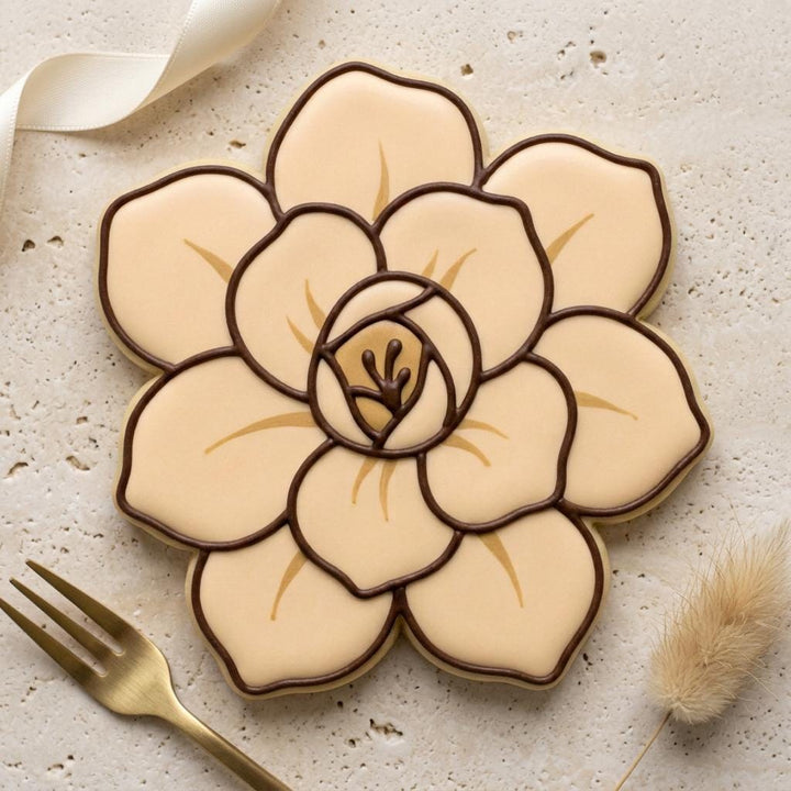 Gardenia Cookie Cutter - 3D Printed | Front Facing Floral