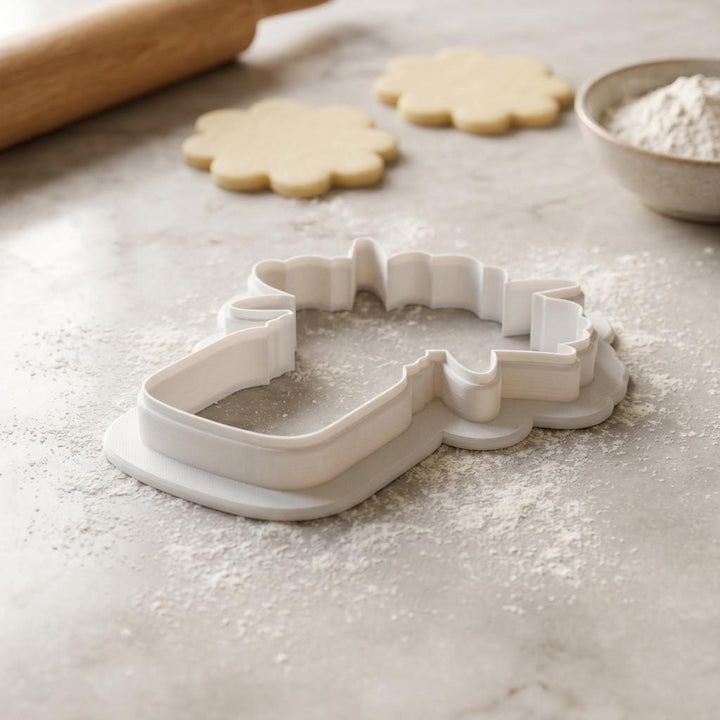Mason Jar with Flowers Cookie Cutter, Crocus Bouquet, 3D Printed