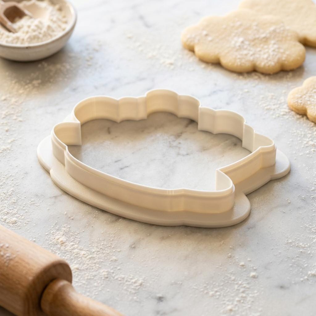 Floral Teacup Cookie Cutter, 3D Printed for Tea Party Cookies