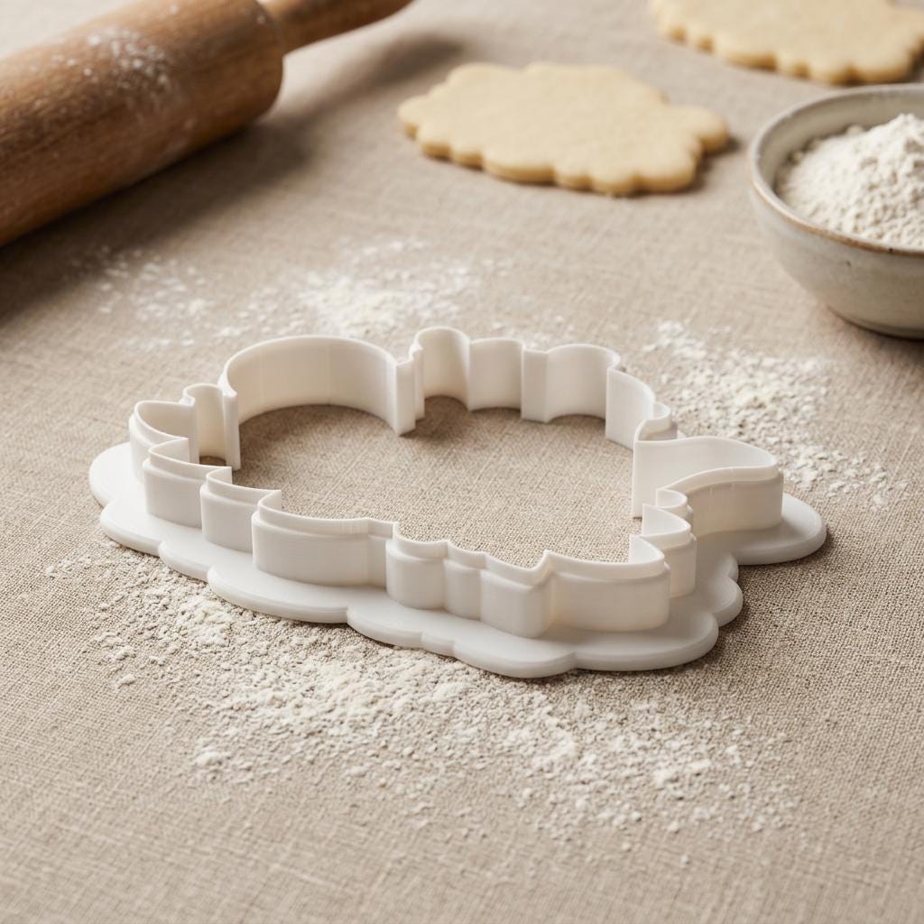 Floral Teapot Cookie Cutter, 3D Printed for Tea Party Cookies